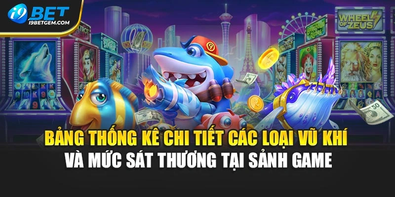 Bảng thống kê chi tiết các loại vũ khí và mức sát thương tại sảnh game